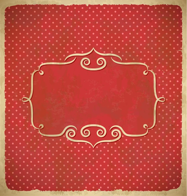 Aged vintage polka dot frame