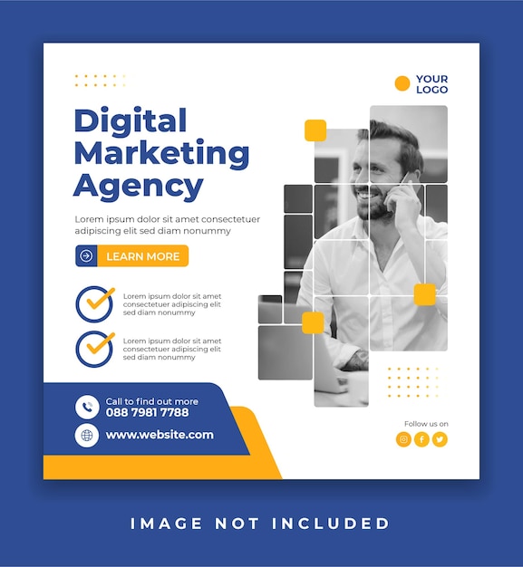 Agency social media poster or banner post template