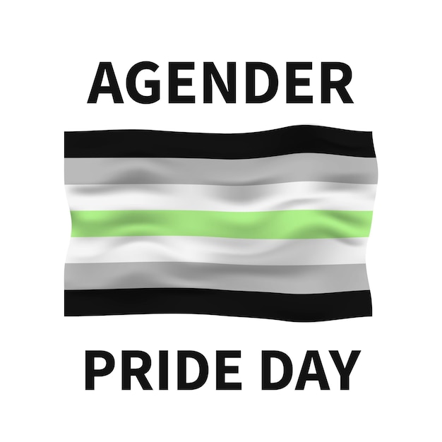 Agender Pride Day poster with Transgender Pride Flag LGBT community holiday celebrate on May 19 Easy to edit vector template for banners signs logo design card etc