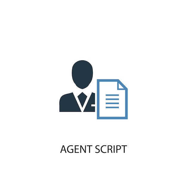 Agent Script concept 2 colored icon. Simple blue element illustration. Agent Script concept symbol design. Can be used for web and mobile UI/UX