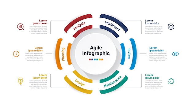 Agile Infographic Template With Six Steps