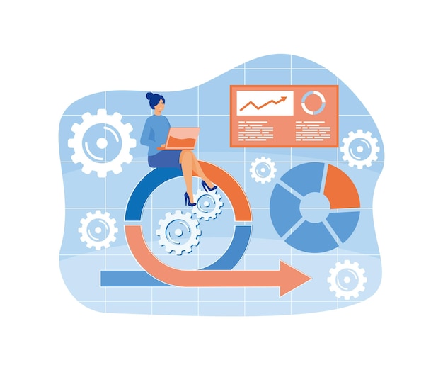 Vector agile project management abstract concept agile approach software development company management method scrum methodology workflow abstract metaphor flat vector modern illustration