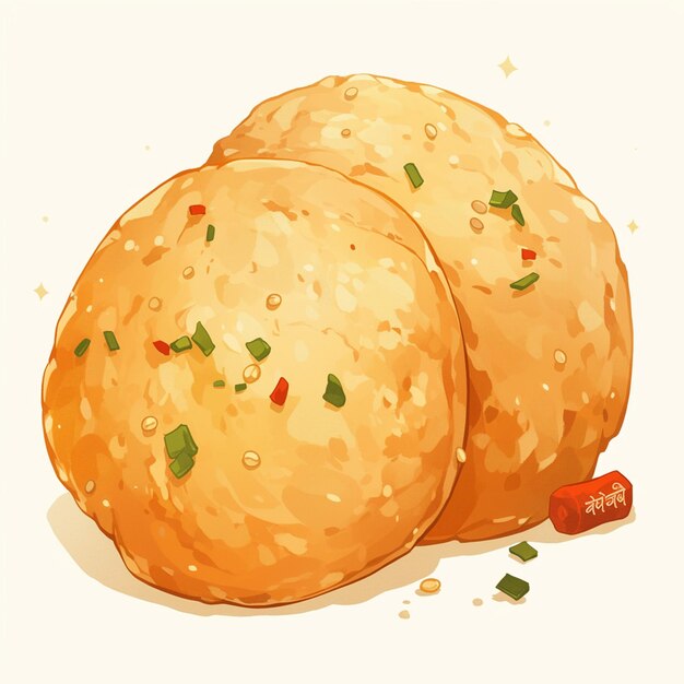 Vector agra bedai and lentilfilled bread