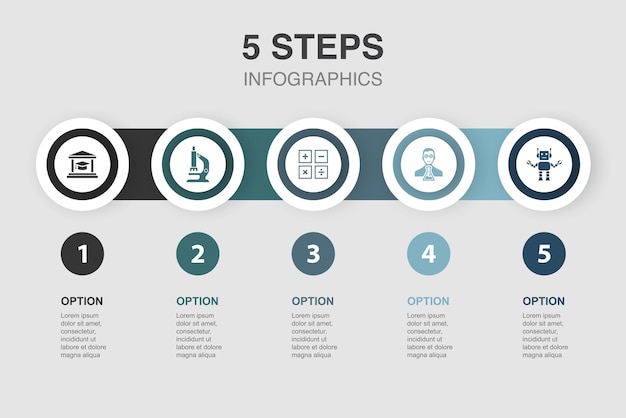 Agreement communication law protection secure icons Infographic design template Creative concept with 5 steps