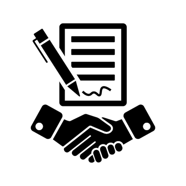 Agreement sign icon Black vector