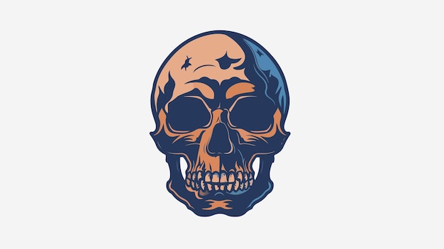 Vector agressive human skull emblem vector logo