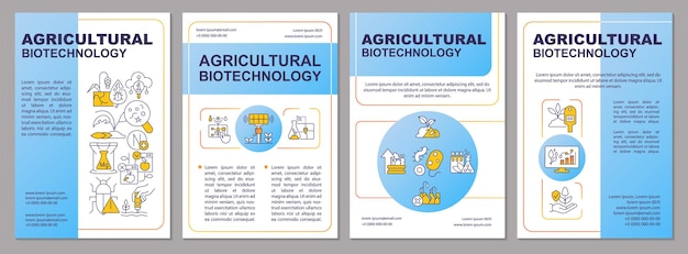 Agricultural biotechnology blue brochure template