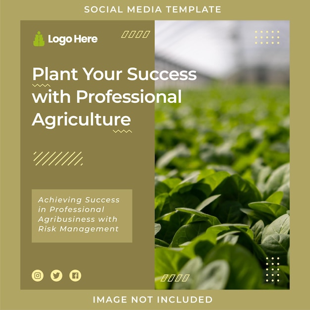 Agricultural and Farming services social media post template design