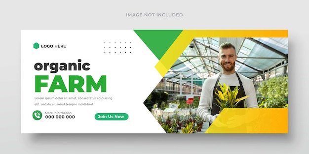 Agricultural and farming services web banner or social media post lawn gardening template design