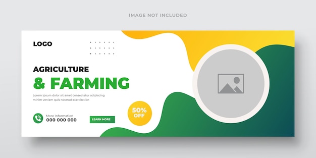 Agricultural and farming services web banner or social media post lawn gardening template design