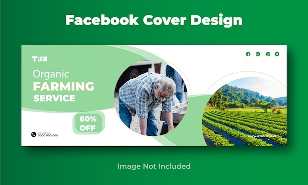 Vector agriculture facebook cover design template