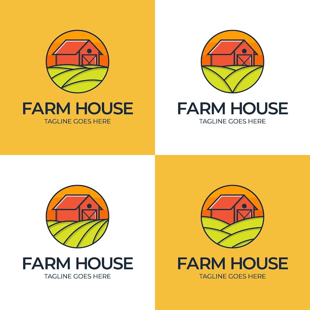 Agriculture farm house logo template