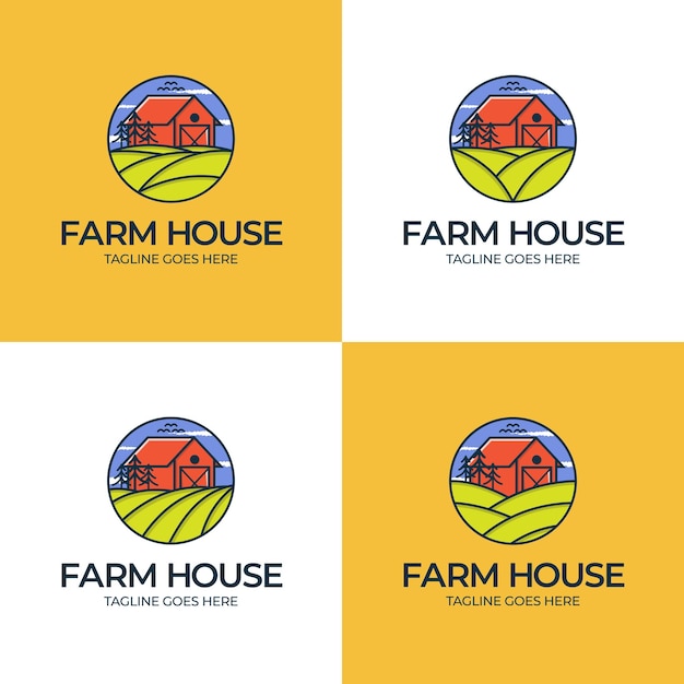 Agriculture farm house logo template