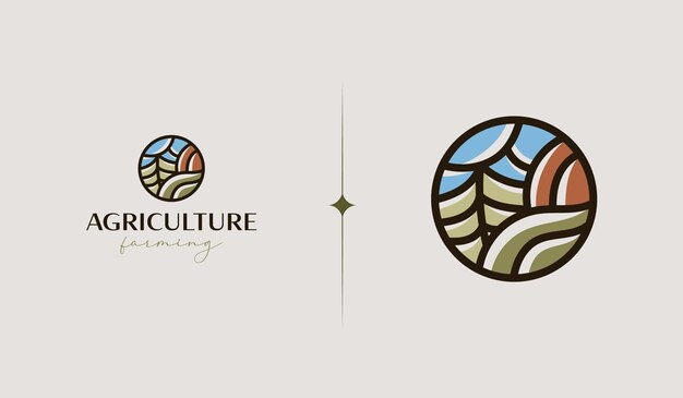 Agriculture Farm Monoline Logo Template Universal creative premium symbol Vector illustration Creative Minimal design template Symbol for Corporate Business Identity