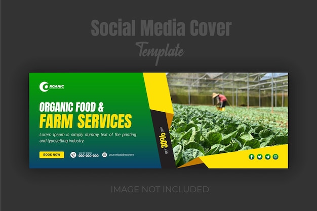 Vector agriculture farming service facebook cover design template and agro farm services