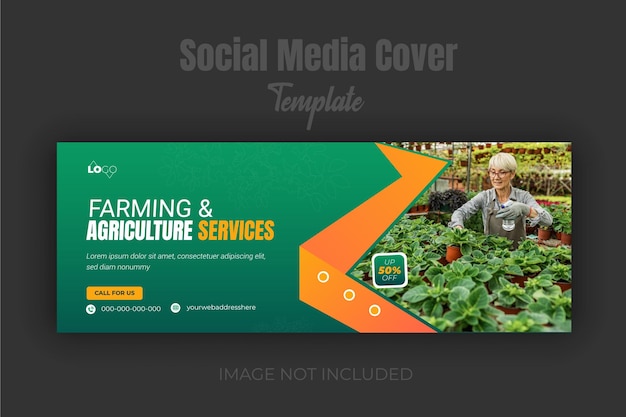 Vector agriculture farming service facebook cover design template and agro farm services