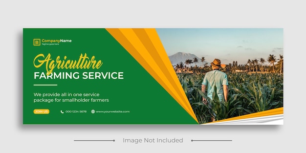 Agriculture farming service social media facebook cover and web banner template