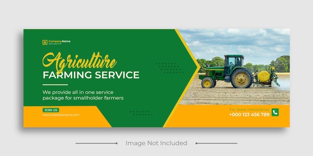 Vector agriculture farming service social media facebook cover and web banner template