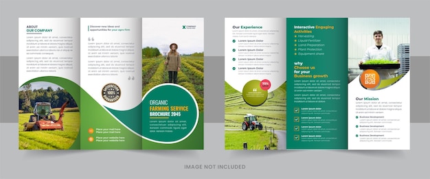 Agriculture farming services brochure template agro farm flyer organic farming trifold brochure