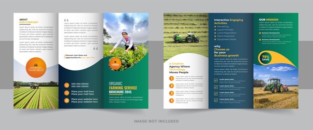 Agriculture farming services brochure template agro farm flyer organic farming trifold brochure