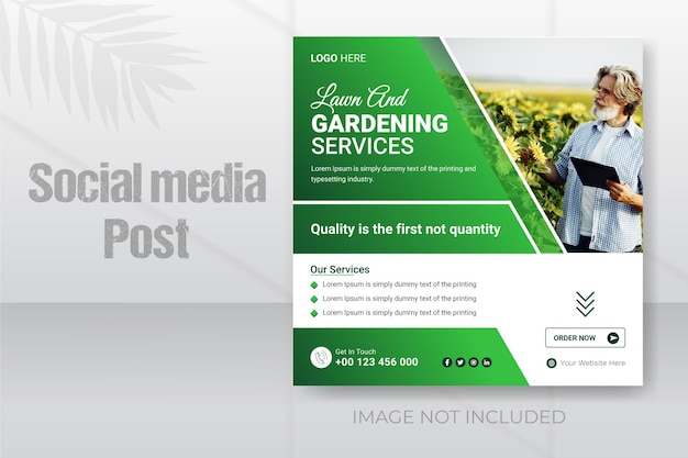 Agriculture garden agro farm and farming services social media post template design