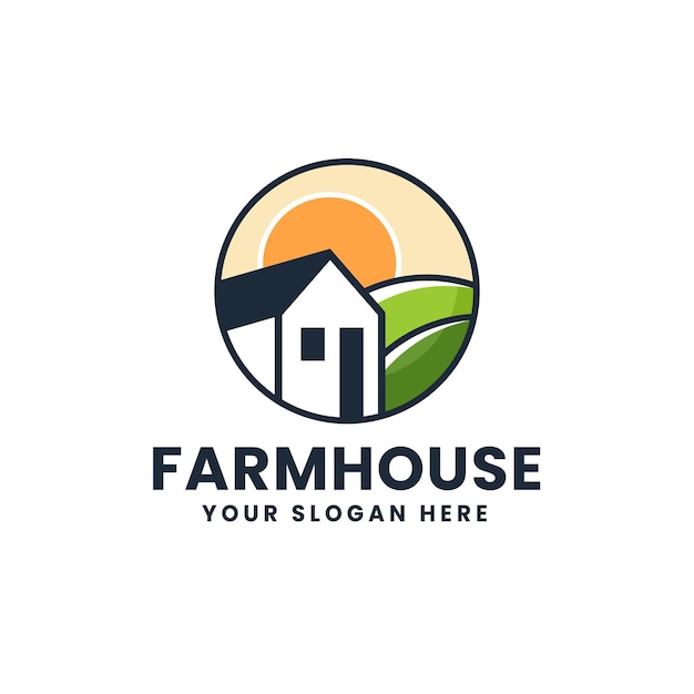 Agriculture House Logo Illustration Icon Badge