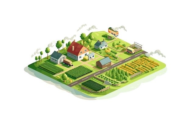 agriculture isometric vector flat minimalistic isolated illustration