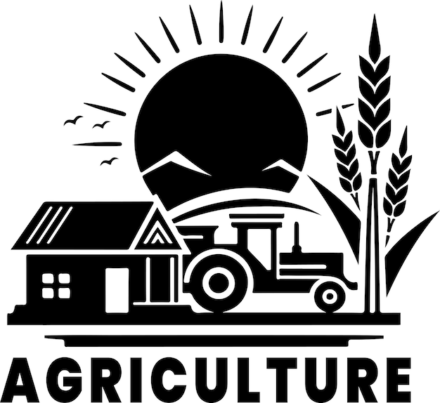 Agriculture logo concept vector art illustration black color agriculture icon vector 7