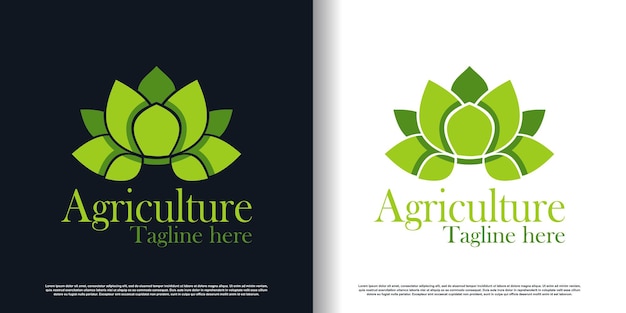 Agriculture logo design vector with creative concept premium vector