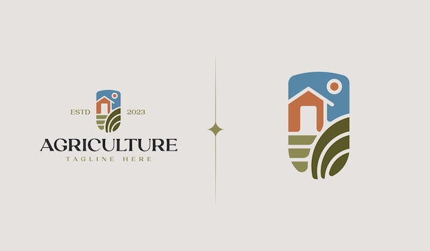 Agriculture Logo Template Universal creative premium symbol Vector illustration Creative Minimal design template Symbol for Corporate Business Identity