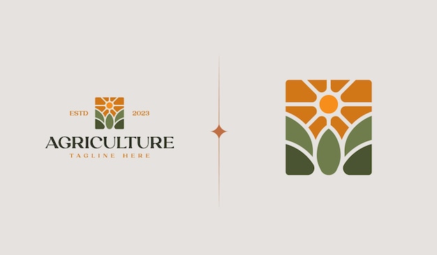 Agriculture Logo Template Universal creative premium symbol Vector illustration Creative Minimal design template Symbol for Corporate Business Identity