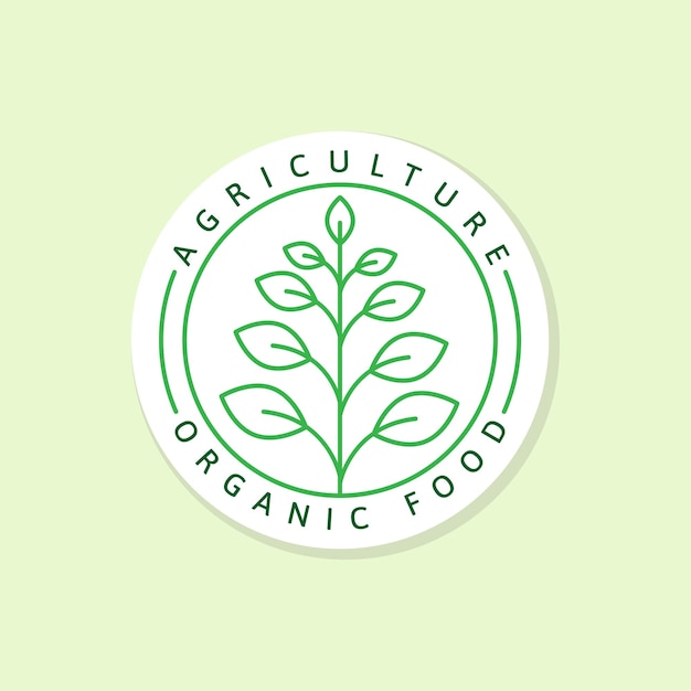 Agriculture organic food logo or illustration label sticker vector