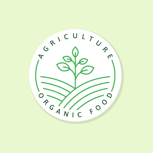 Agriculture organic food logo or illustration label sticker vector