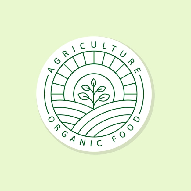 Agriculture organic food logo or illustration label sticker vector