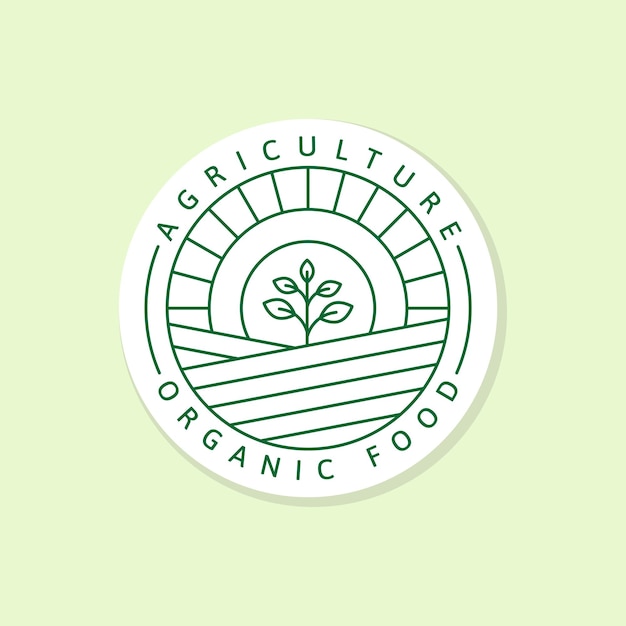 Agriculture organic food logo or illustration label sticker vector