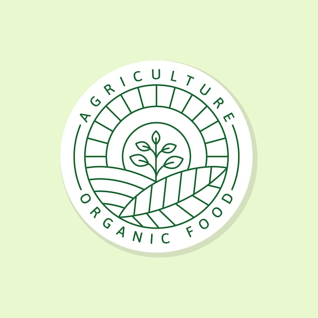 Agriculture organic food logo or illustration label sticker vector