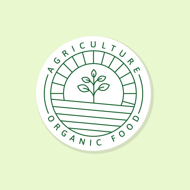 Agriculture organic food logo or illustration label sticker vector