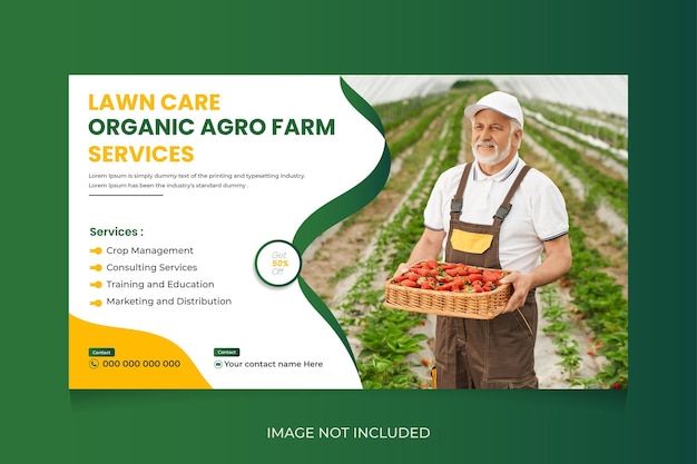 Vector agriculture and organic loancare farming services design template