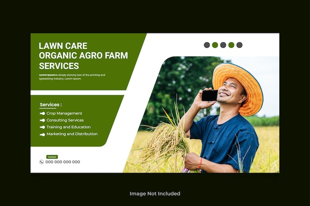 Agriculture and Organic Loancare Farming Services Design Template