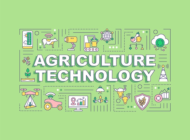 Vector agriculture technology word concepts banner. smart farming.