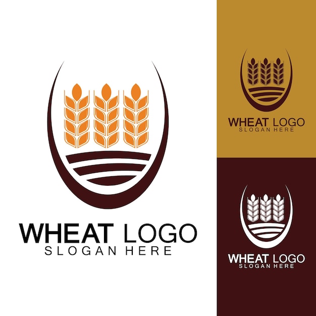 Agriculture Wheat logo template vector icon design