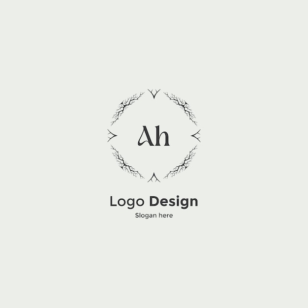 Vector ah logo design vector image