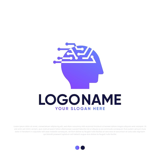 Ai Brain Logo design premium vector