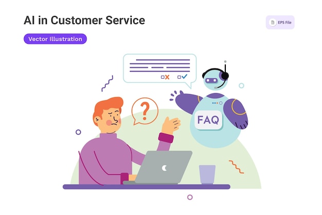 AI in Customer Service Illustration