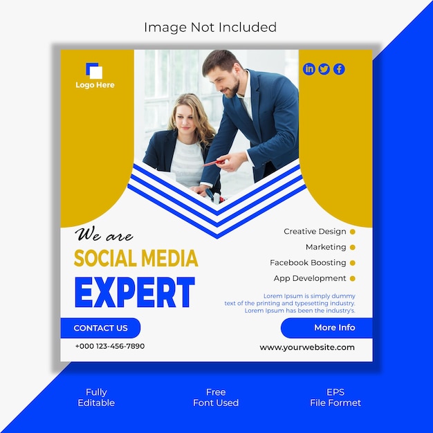 Ai digital marketing agency social media post template