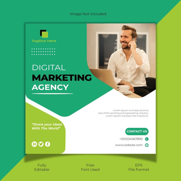 Ai digital marketing agency social media post template