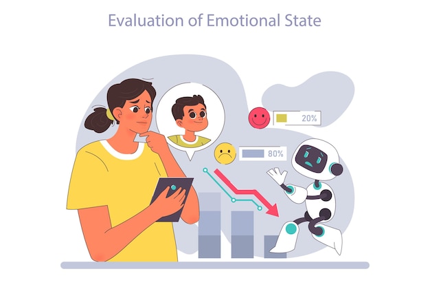 AI evaluating kid' emotional state through children education process