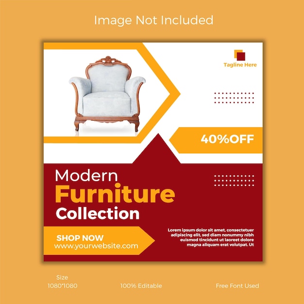 Ai Furniture sale social media post template