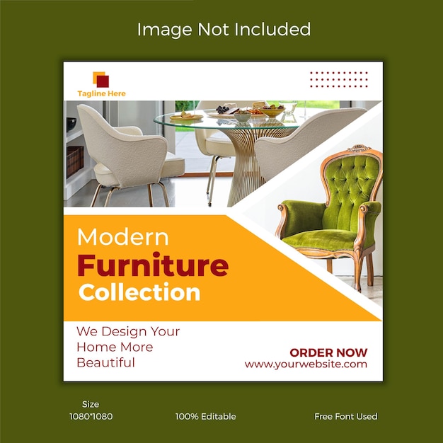 Ai Furniture sale social media post template