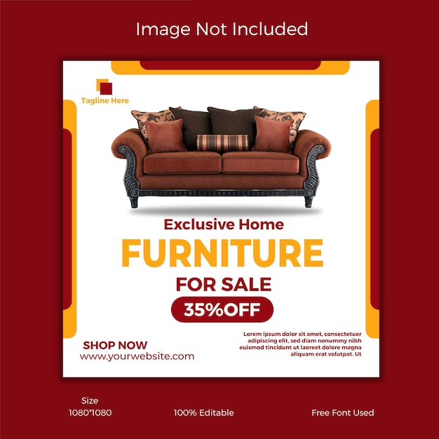 Ai Furniture sale social media post template